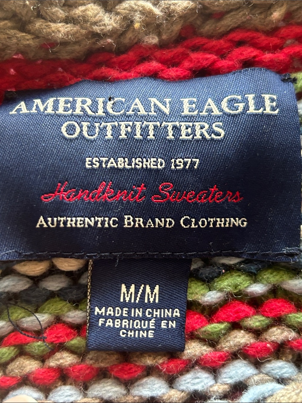 Vintage American Eagle Outfitters Classic Multicolor Fair Isle Crewneck Sweater - Picture 2 of 7